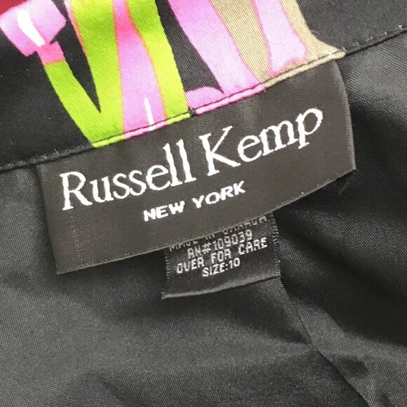 Vintage New Rusell Kemp retro 20s cotton blazer black pink purple stretch 10 - Picture 7 of 7